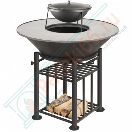Fantastic Grill Везувий Ø 1000 (чаша+подставка+плита+решетка чугунная "СТЕЙК" Ø 450мм+крышка)