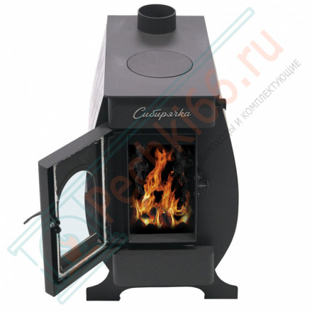 Воздухогрейная печь Сибирячка 12 с кожухом из нержавеющей стали (НМК)