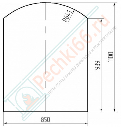 Стекло под печь камин SPK-1 прозрачное 1100х850х6 мм