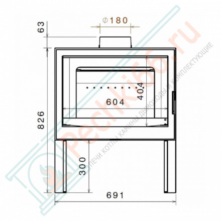 Чугунная печь-камин LCI 7 GFLR Table (Liseo Castiron) до 280 м3