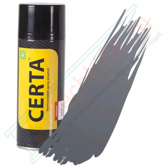 Термостойкая краска аэрозоль 0,52л, серый-графит, +600°С (Certa) в Уфе