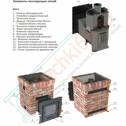 Дровяная банная печь Grill'D Retro World Short