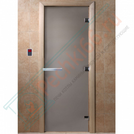 Дверь стеклянная для бани, сатин матовый, 1800х700 (DoorWood)