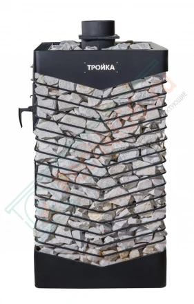 Печь для бани № 06-ГТ 80 на газу с сеткой для камней (усиленная) (Тройка) до 80 м3
