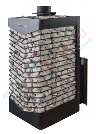 Печь для бани № 06-ГТ 80 на газу с сеткой для камней (усиленная) (Тройка) до 80 м3
