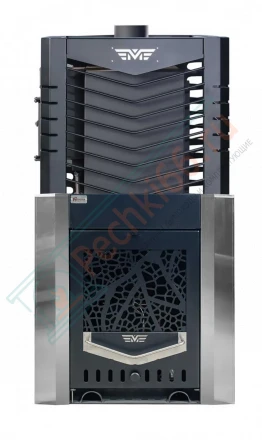 Печь для бани № 06-ГТ 80 на газу с сеткой для камней (усиленная) (Тройка) до 80 м3