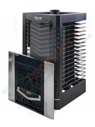 Печь для бани № 06-ГТ 80 на газу с сеткой для камней (усиленная) (Тройка) до 80 м3