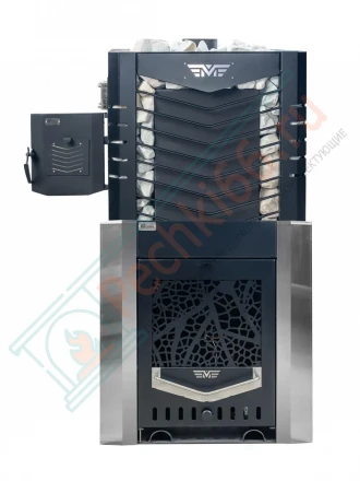 Печь для бани № 06-ГТ 80 на газу с сеткой для камней (усиленная) (Тройка) до 80 м3