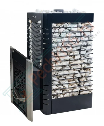 Печь для бани № 06-ГТ 80 на газу с сеткой для камней (усиленная) (Тройка) до 80 м3