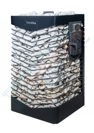 Печь для бани № 06-ГТ 80 на газу с сеткой для камней (усиленная) (Тройка) до 80 м3