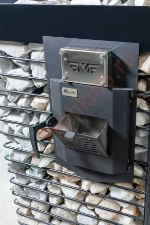 Печь для бани № 06-ГТ 80 на газу с сеткой для камней (усиленная) (Тройка) до 80 м3