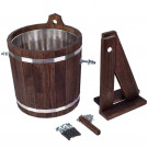 Обливное устройство 20л. с нержавеющей вставкой, дуб в темном (Woodson)