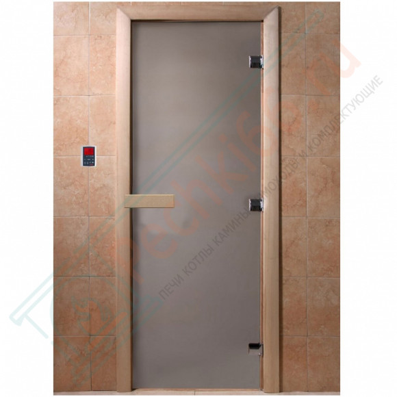 Дверь стеклянная для бани "Теплая ночь" сатин матовый, 2000х800 (DoorWood)