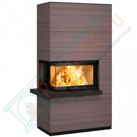 Печь-камин i41S песчаник, стекло слева, черная полка - гранит (Contura)