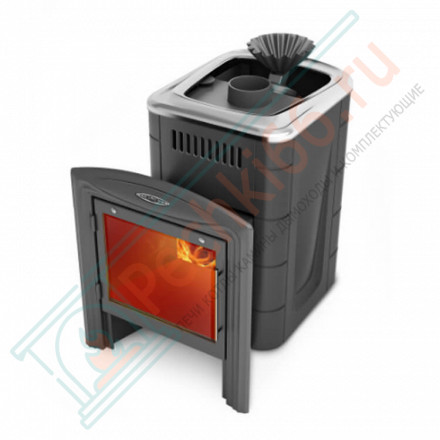 Печь для бани Гейзер Мини 2016 Inox Витра ЗК антрацит (T.M.F) до 12 м3