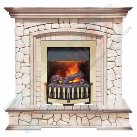 Каминокомплект Preston - Белый/Слоновая кость с патиной с очагом Danville Brass FB2