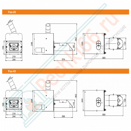 Пеллетная горелка Fox 25 с бункером 300 л (Zota)