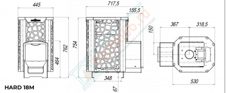 Печь для бани Hard 30M Саванна Панорама (Сталь-Мастер)