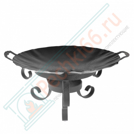 Садж с цельными ручками воронёная сталь 350 мм.