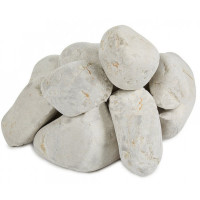 Камень для бани Кварц белый окатанный (коробка), 10 кг (Россия)