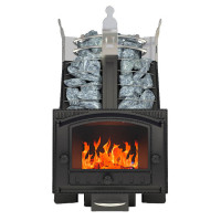 Банная печь Фредерика СТОУН стронг с панорамным стеклом (Добросталь)