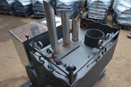 Печь для бани Горыныч 3 (ЗК) со стеклом, под бак 100 л (ТермоСфера)