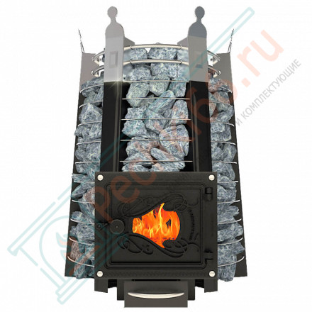 Банная печь Екатерина СТОУН стронг со стеклом (Добросталь)
