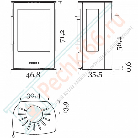 Настенная печь-камин Miro 1 (Wiking)