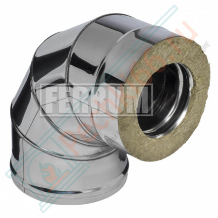 Сэндвич колено 90° (НЕРЖ-430/0,5-НЕРЖ-430/0,5) d-150/210 (Ferrum GS)