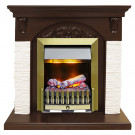 Каминокомплект Bern Сланец мелкий белый / Темный дуб с очагом Danville Antique Brass FB2