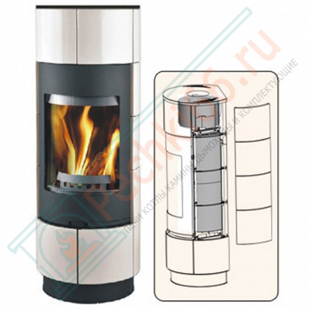 Печь-камин Atika Ceramik, черная (Thorma)