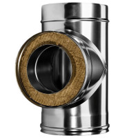 Тройник 90° с изол (НЕРЖ-321/0,8-НЕРЖ-439/0,5) d-200/280 (Дымок-Lux)