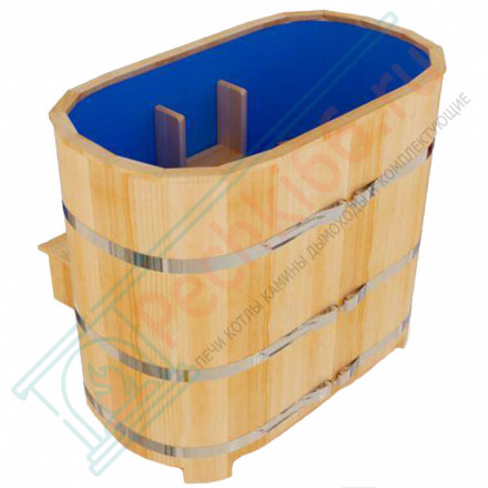 Купель кедровая Премиум овальная с пластиковой вставкой 120х200х120 (НКЗ)