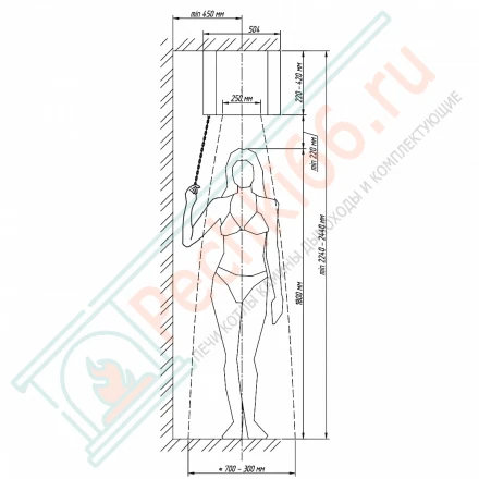 Обливное устройство КАСКАД 60 л, модерн черный (Изистим)