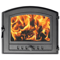 Дверца каминная чугунная 224, антрацит (Везувий)