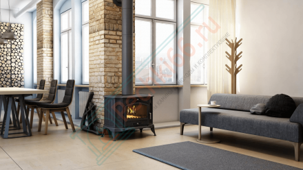 Чугунная печь-камин KOZA K9 ADSR, с регулятором горения (Kratki)