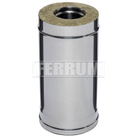 Сэндвич труба для дымохода L=0,5м (НЕРЖ-430/0,5-НЕРЖ-430/0,5) d-120/200 (Ferrum GS)