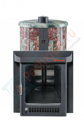 Дровяная банная печь Ферингер Малютка ПФ "Жадеит + Россо Леванте" до 18 м³