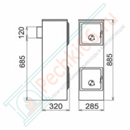 Отопительная печь KERPEN II, Коричневая (Thorma)