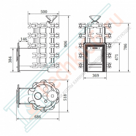Банная печь Семирамида Inox (T.M.F)