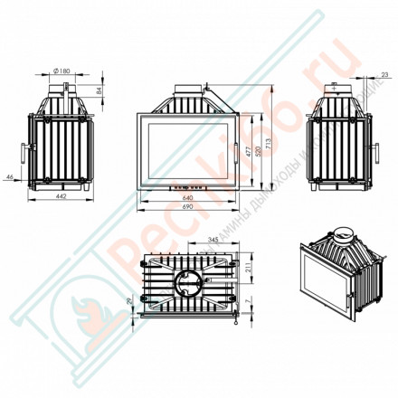 Каминная топка Torn (NORDflam) 14 кВт