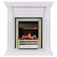 Каминокомплект Orlean - Белый дуб с очагом Cavendish