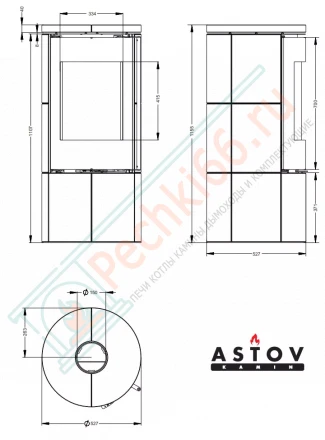 Печь-камин R1.0 K MAX (Астов)