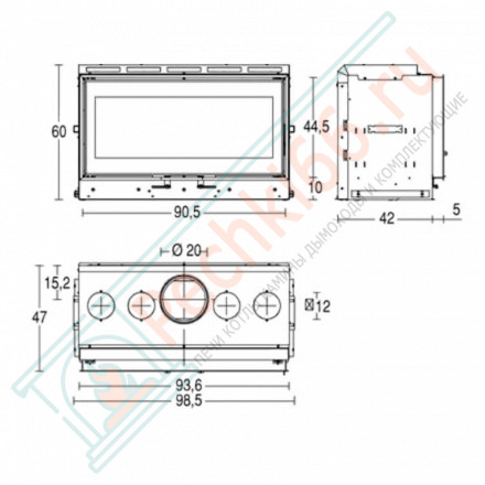 Стальная топка MC 90/44 (Piazzetta) 12,2 кВт