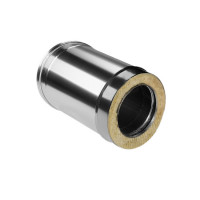 Сэндвич труба для дымохода L=250 (НЕРЖ-321/0,8-НЕРЖ-439/0,5) d-150/230 (Дымок-Lux)