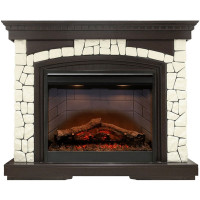 Электрический Каминокомплект Glasgow - Темный дуб/Белый (Высота 1080 мм) с очагом Cassette 400 NH