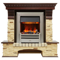 Каминокомплект электрический Pierre Luxe угловой - Темный дуб / Сланец (Высота 1050мм) с очагом Chesford (Dimplex)