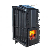 Печь банная Терма Каменка укороченная топка, панорама (Варвара)