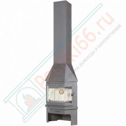 Печь-камин Мюнхен угловой графит (ЭкоКамин) 12 кВт