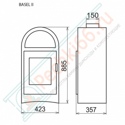 Печь-камин BASEL II (Thorma) до 165 м3